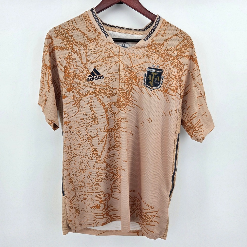 Adidas Argentina World Cup Soccer Away Jersey Special Gold Mens Medium #24 - Picture 1 of 16